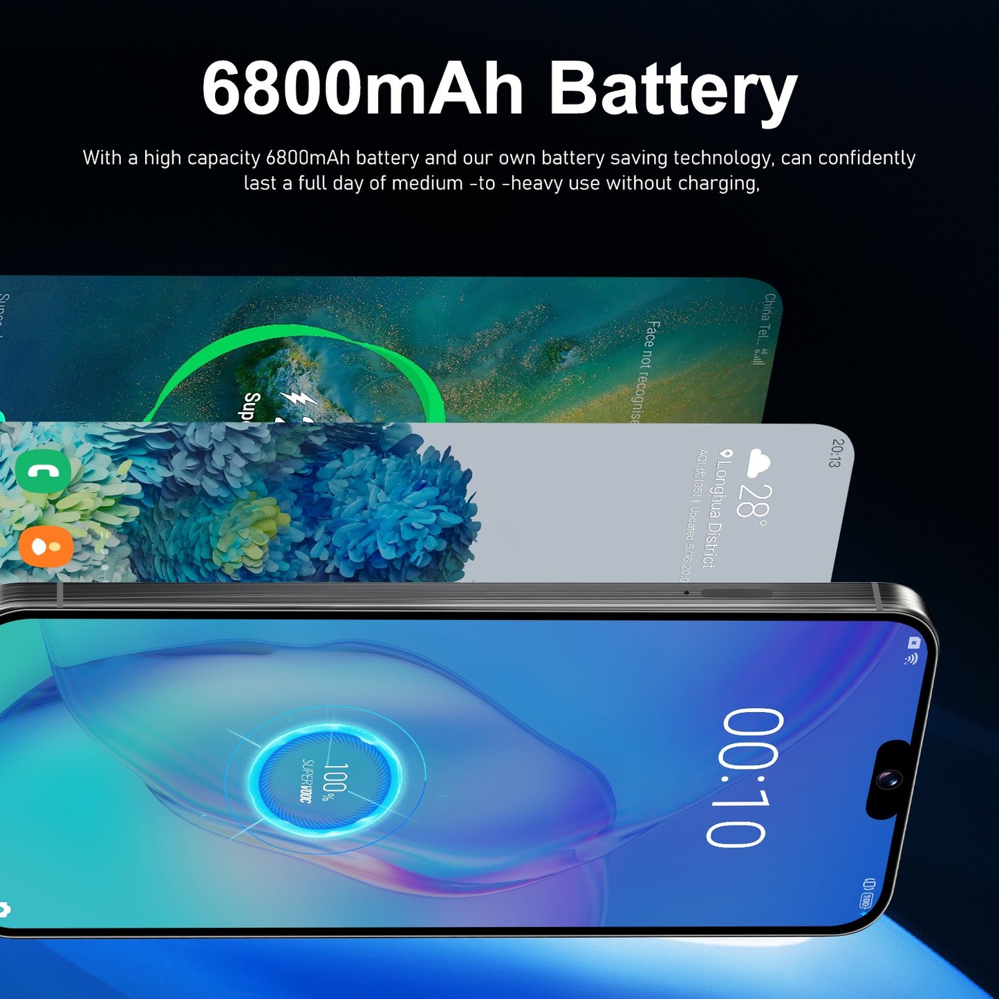 2026 Novo i16 Pro Max 6.8 polegadas HD 4K Android 14 16GB+1TB Bateria 6800mAh 4G 5G Dual SIM WiFi GPS Hot