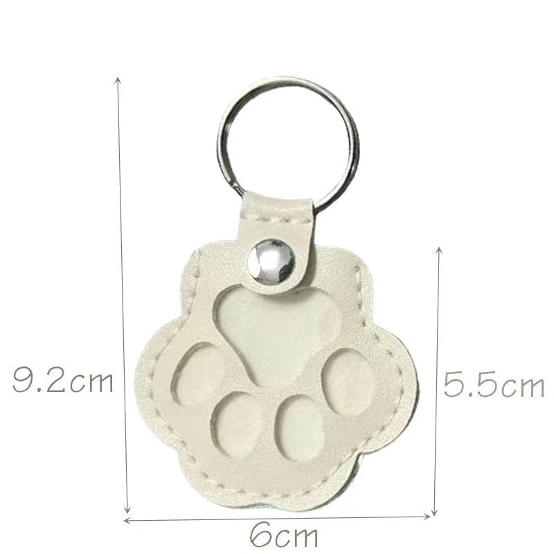 Chaveiro de Couro para Lembranças de Pelo de Pet, Medalhão Memorial para Guardar Pelo de Cão ou Gato, Lindo Presente de Luto por Pet, Chaveiro de Bolsa de Lembrança