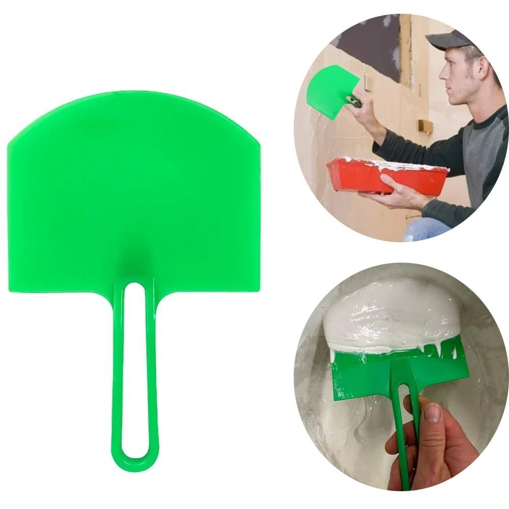2 Peças Colher Curva, Balde, Espátula, Plaina, Colher de Pedreiro, Raspadores de Tinta, Pincéis, Decalques de Raspagem, Remendos, Placa Aplicadora para Construção