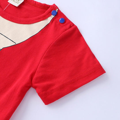 0-2 Years Old Children's Cartoon One-piece Baby Role Play Short-sleeved Romper Kids Cotton Clothes Baby Girl and Boy Clothes