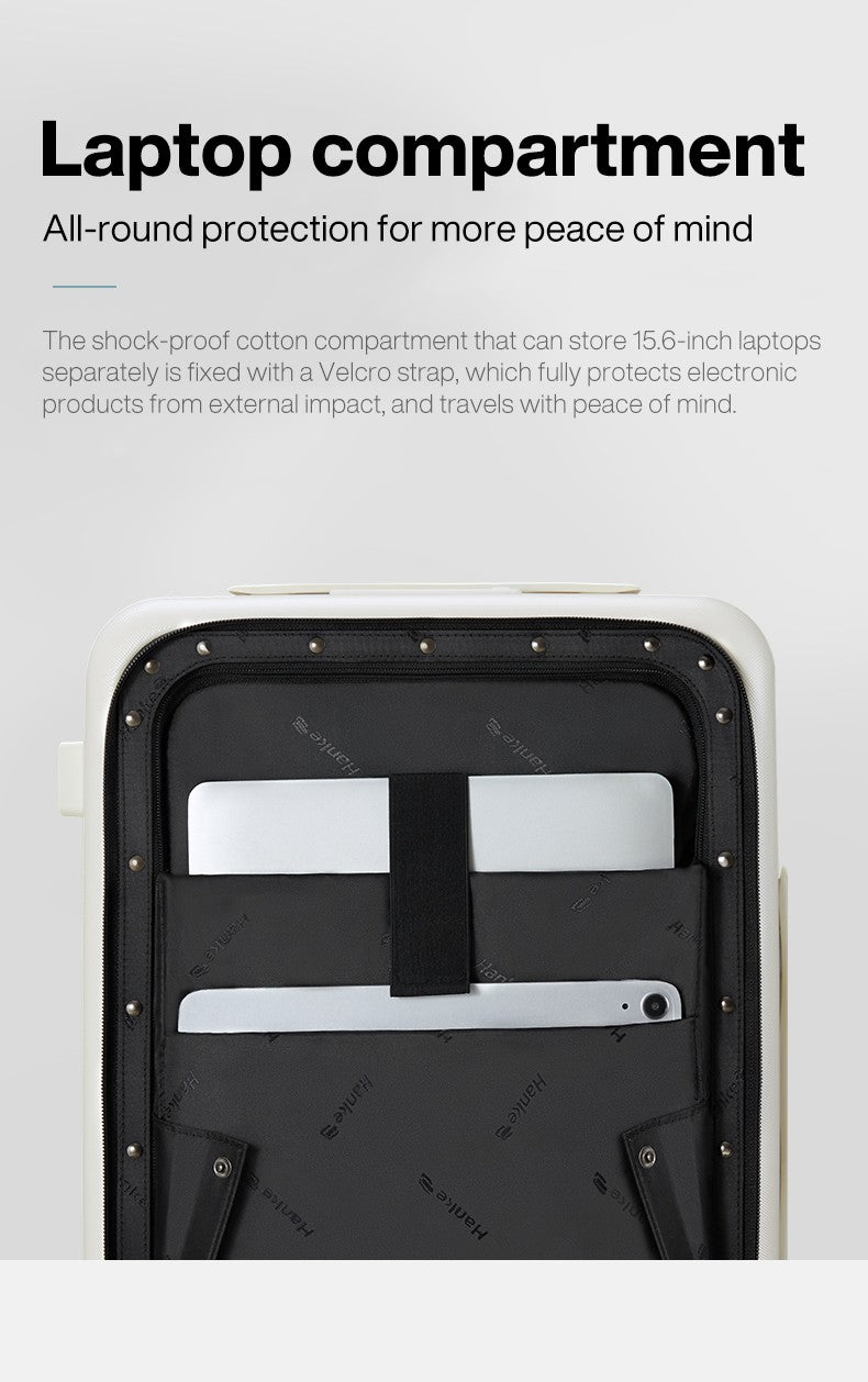 Hanke New Design Luggage Business Travel Suitcase Carry On Boarding Cabin Trolley Case PC Material Rolling Spinner Wheels