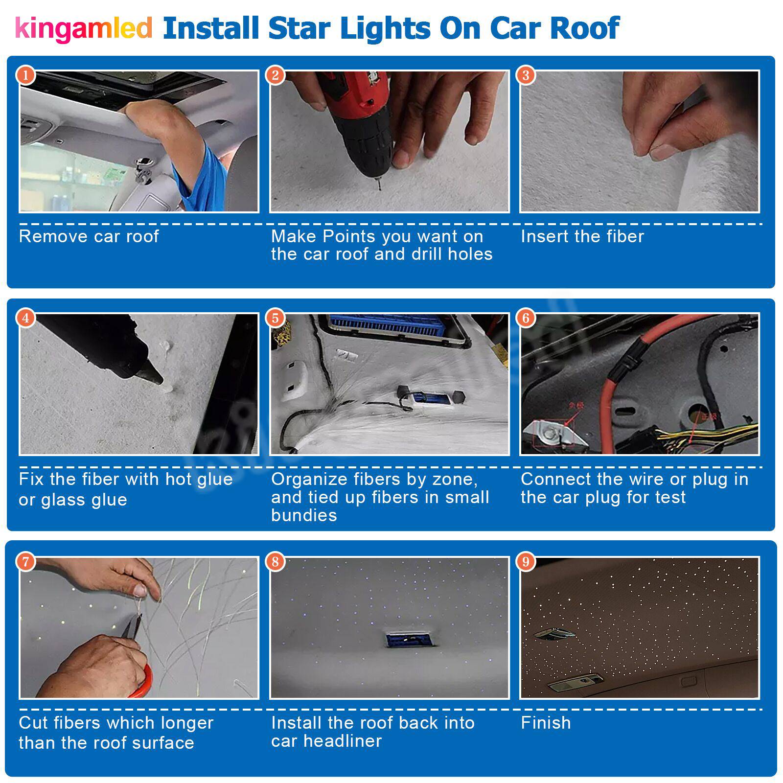 New 16W Twinkle RGBW Fiber Optic Star Ceiling Lights Kit Smart APP Sound Control LED Engine for Car Starry Sky Fiber Optic Light