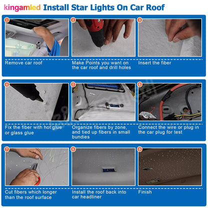 New 16W Twinkle RGBW Fiber Optic Star Ceiling Lights Kit Smart APP Sound Control LED Engine for Car Starry Sky Fiber Optic Light