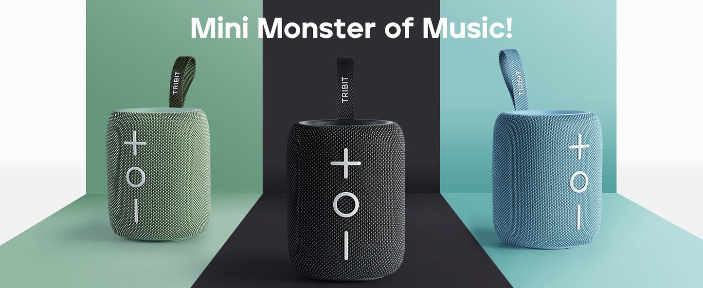 Alto-falante Bluetooth TRIBIT StormBox Mini, 12W Som 360° com XBass, LEDs, 12 Horas de reprodução, IPX7 à prova d'água, Para Caminhada/Ar Livre
