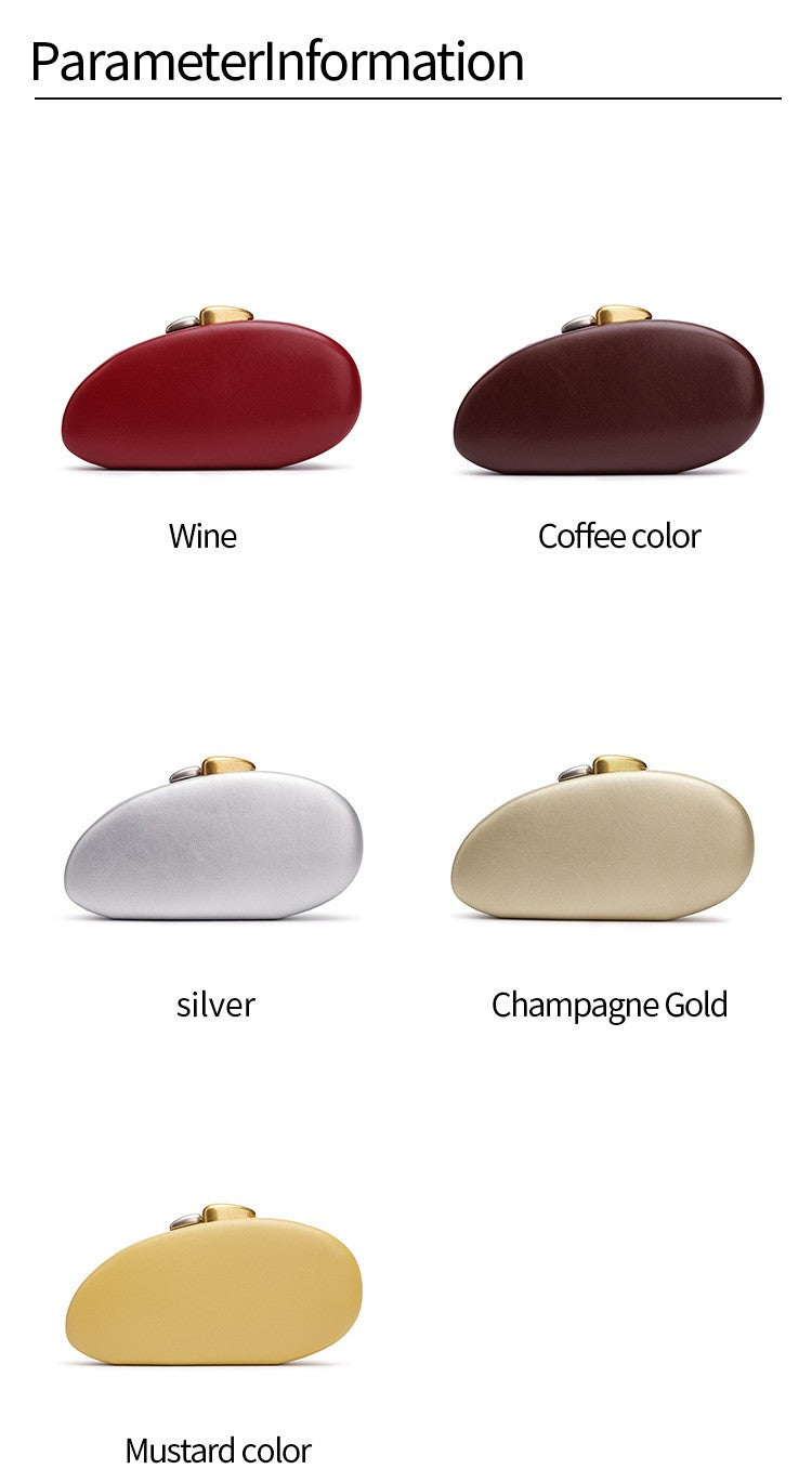 Designer Shell Shape Clutch Bag Women Evening Party Leather Handbag Metallic Closure Shoulder Crossbody Bags Small Dinner Purse