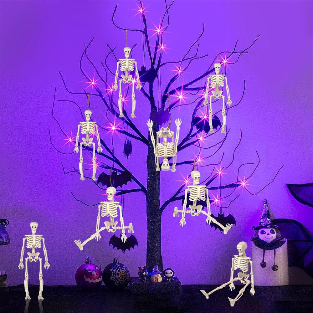 6/12PCS Mini Skeleton Figurines Small Skeletons Halloween Decorations for Craft Haunted House Accessories Party Favors 6 Inch