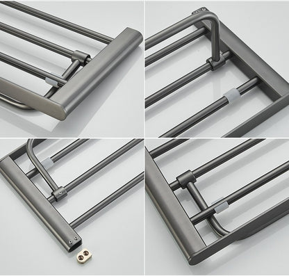 VGX Gold Bathroom Towel Holder Stainless Steel Towel Rack Folding Movable Bath Towel Bar Bathroom Hardware Accessories Grey