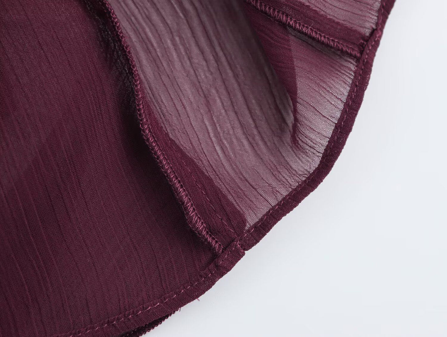 2025 Summer Chic Women's Elegant Loose Long Sleeve Layered Shirts Office Lady Vintage V-neck Translucent Tierred Ruffles Blouses