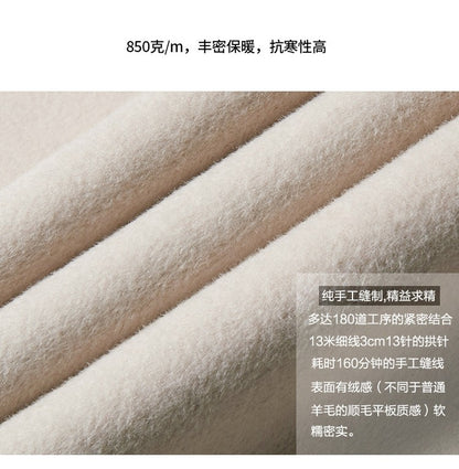 Novo estilo de casaco feminino de lã bege slim fit para outono e inverno, moda japonesa e coreana
