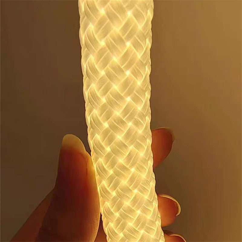 360 Degree Round Reticulate Neon LED Strip with Remote Control,RGBIC Nylon Flexible Dream Colorful Rope Light For Bedroom Living