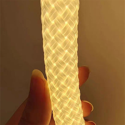 360 Degree Round Reticulate Neon LED Strip with Remote Control,RGBIC Nylon Flexible Dream Colorful Rope Light For Bedroom Living