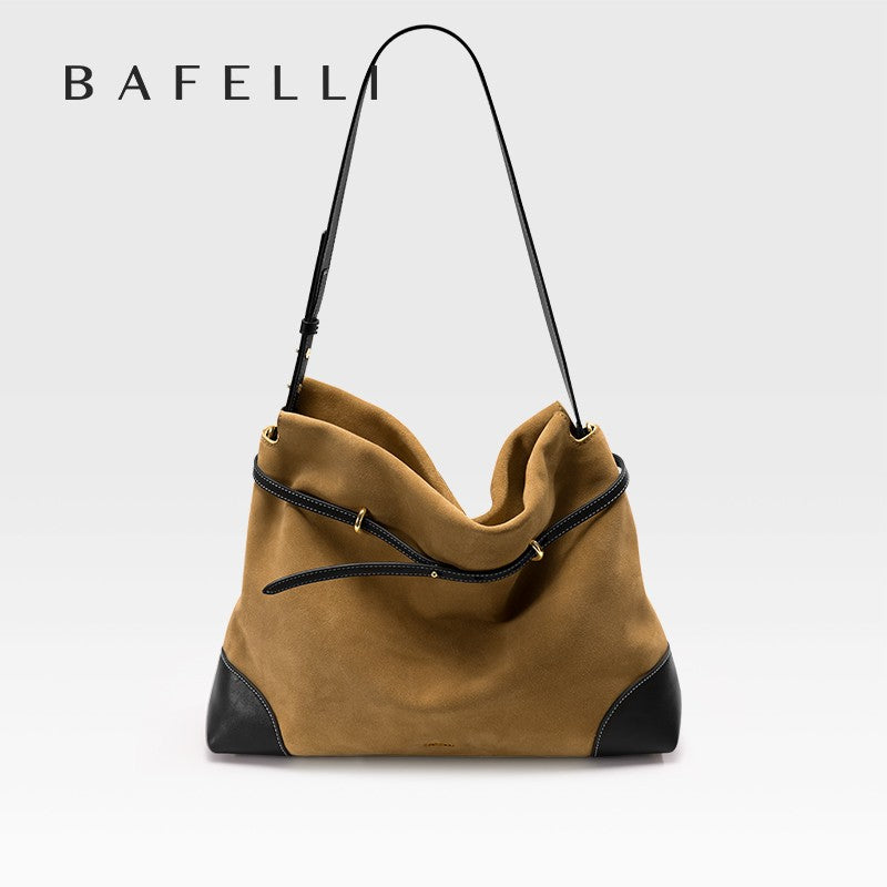 ?Genuine Suede Women's Bag Large Capacity Crossbody Underarm Tote for Commuting Multi-functional Hobo Bag