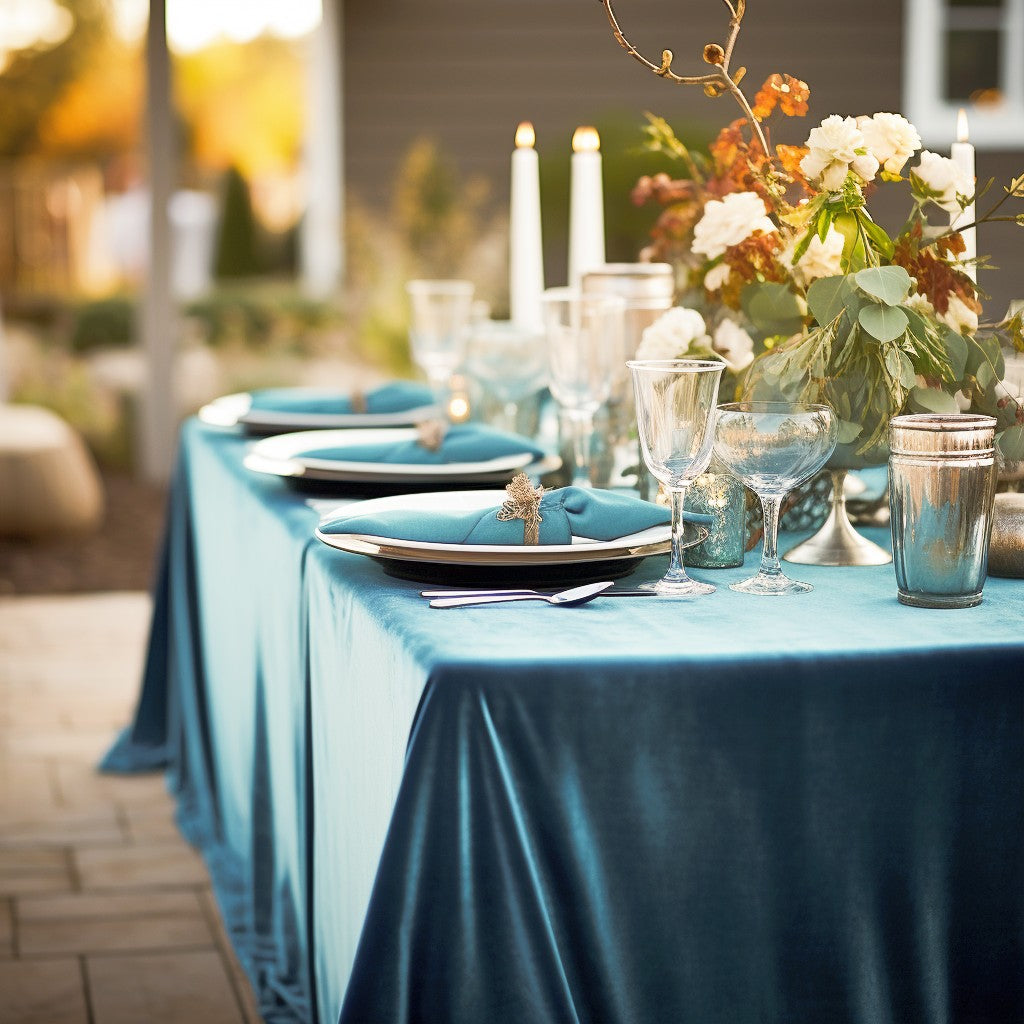 1 PC Luxury Velvet Rectangular Tablecloth Soft And Durable, Elegant Table Setting, Wedding Party, Christmas, Themed Party