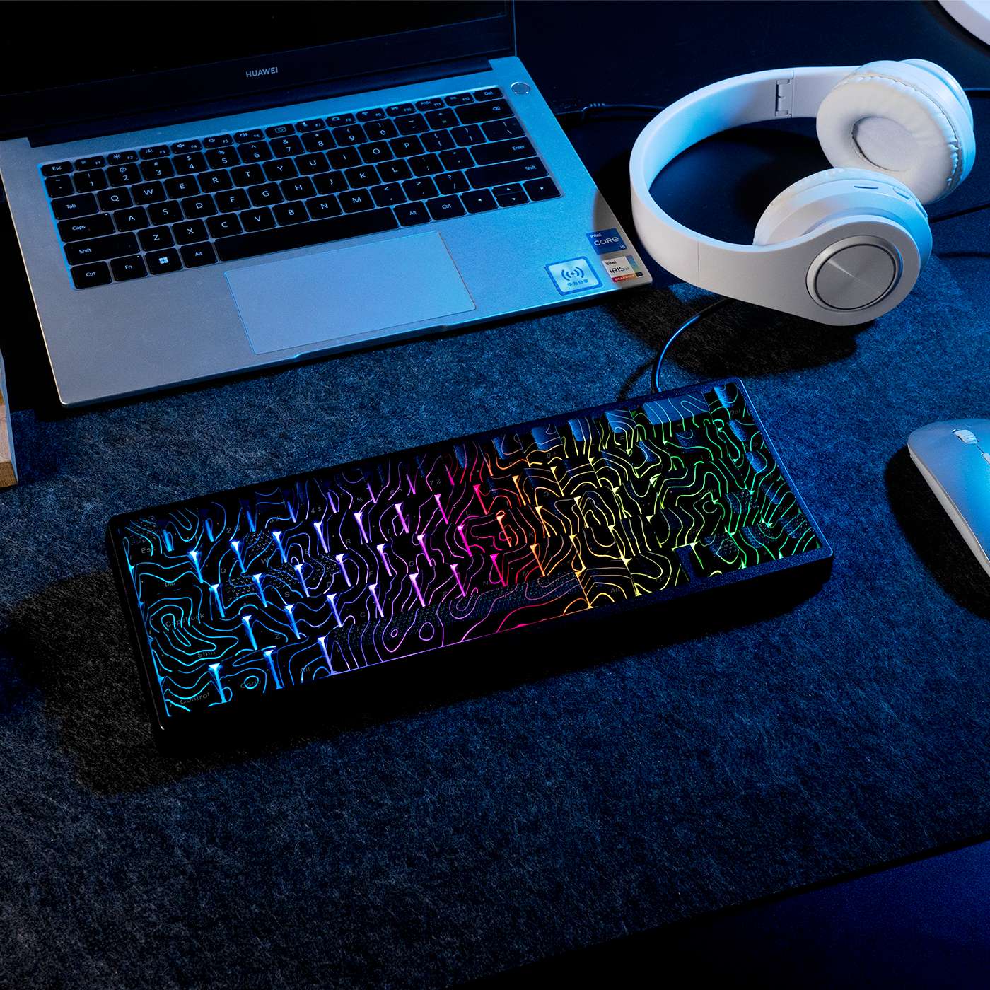 Teclado Mecânico XVX M67 JadeStone com Teclas IMD-Tech Hot Swappable Design Gasket Teclado com Retroiluminação RGB Personalizada Tri-Modo