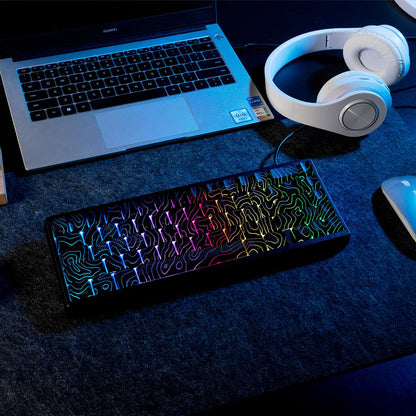 Teclado Mecânico XVX M67 JadeStone com Teclas IMD-Tech Hot Swappable Design Gasket Teclado com Retroiluminação RGB Personalizada Tri-Modo