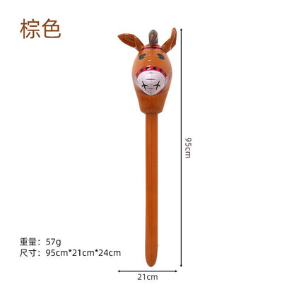 1/3/5pcs Inflatable Animal Theme Horsehead Stick Cowboy Giraffe Elephant Unicorn Cartoon Animal Baby Birthday Party Supplies