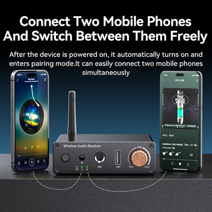 Car Bluetooth-compatible Wireless Audio Adapter 6.0 Audio Receiver U-Disk 6.5MM Karaoke Wireless Music Amplifier for Speaker