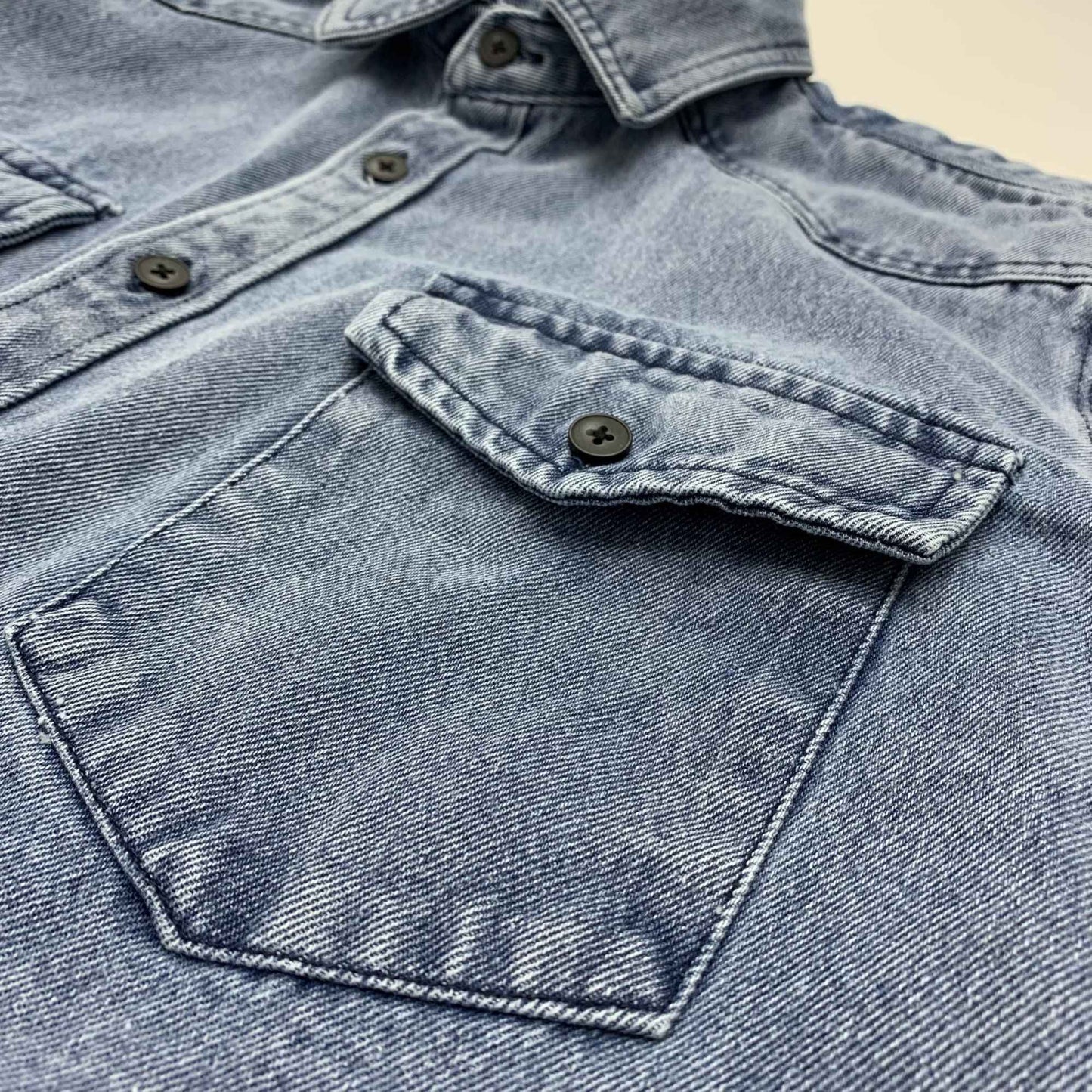 Heavy cargo denim shirt men May Khaki autumn do old retro loose casual plus size shirt coat