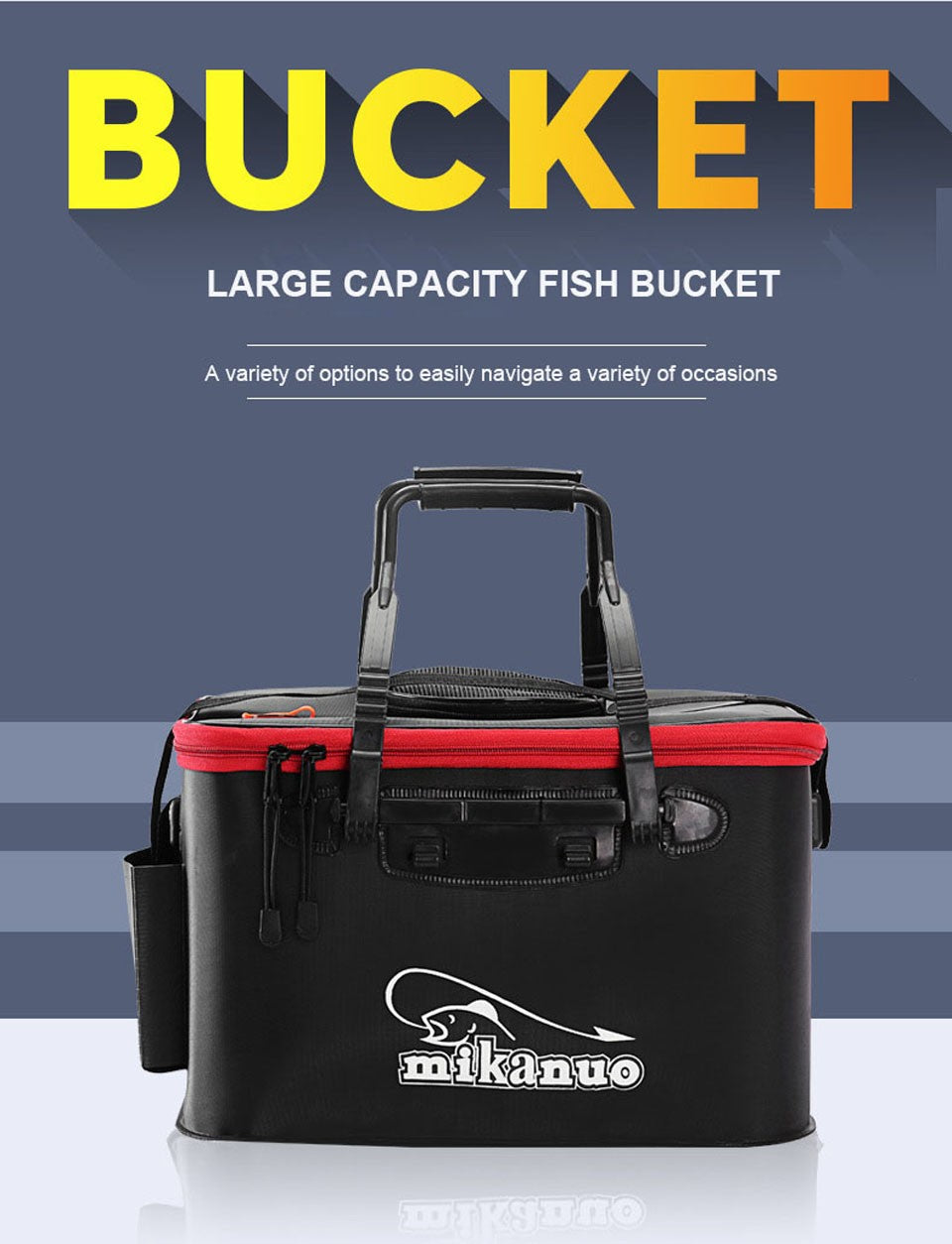 WALK FISH Bolsa de Pesca Espessa Dobrável de EVA Balde de Pesca Portátil Caixa de Peixe Vivo Armazenamento ao Ar Livre Bolsa Impermeável para Acampamento e Caminhada