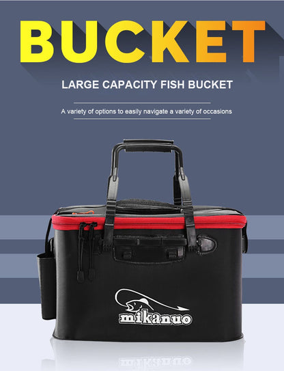 WALK FISH Bolsa de Pesca Espessa Dobrável de EVA Balde de Pesca Portátil Caixa de Peixe Vivo Armazenamento ao Ar Livre Bolsa Impermeável para Acampamento e Caminhada