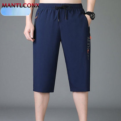 New Fashion Sports Shorts Men Breathable Quick Dry Men's Short Pants Men Breathable Elastic Waist Shorts Male Bottom Black XXXL