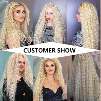 Alana 28 polegadas Sintético Longo Água Encaracolado Clip Em Apliques Extensões de Cabelo Crespo Cacheado Clip-in Cabelo Fibra Orgânica Resistente ao Calor