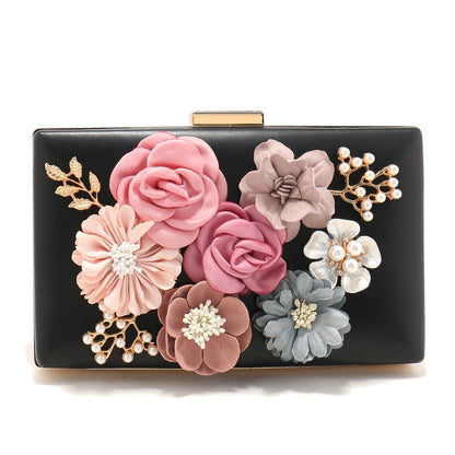Pearl Clutch Bags Pink Color Girl Best Gift Evening Bags Flower Handmade Style Party Wedding Chian Shoulder Handbags For Luxury