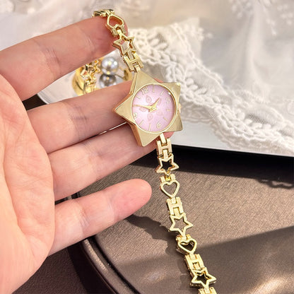 New Creative Fashion Minimalist Holiday Star Bracelet Watch Jewelry High-End Ladies Quartz Watch Elegant Timepiece Accessory