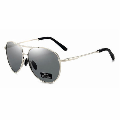 Óculos de Sol Polarizados Masculinos com Armação de Metal para Aviação Cores Variadas Óculos de Sol Masculino Piloto Visão Noturna e Diurna para Dirigir