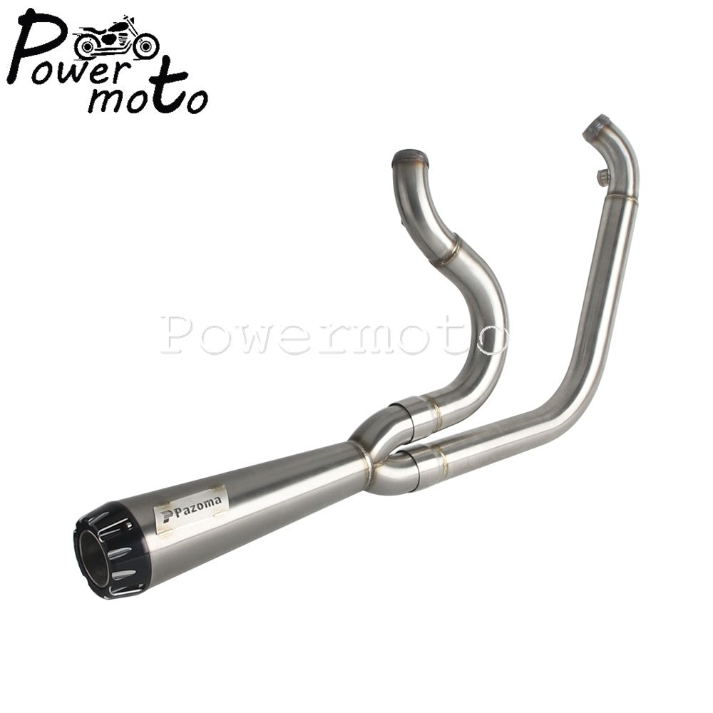 Motorcycles 2-Into-1 Exhaust Muffler Pipes Tube For Harley Dyna Fat Bob Low Rider S Street Bob Wide Super Glide FXD 2006-2017