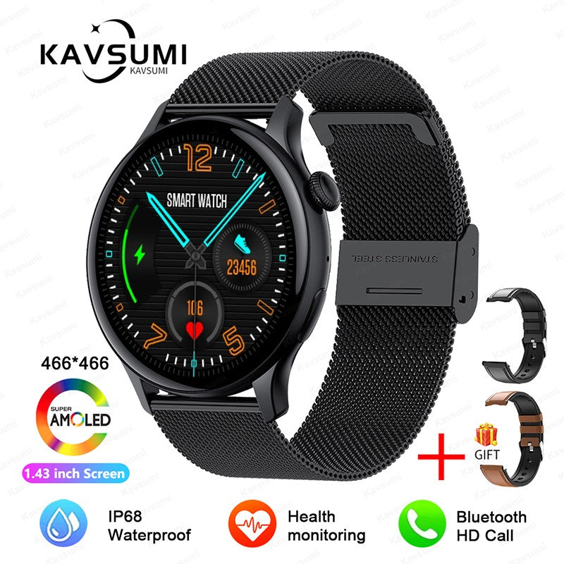 Smartwatch Feminino 2025 NFC Amoled HD GPS Monitor Cardíaco Bluetooth Ligações à Prova D'Água Para Mulheres Presente