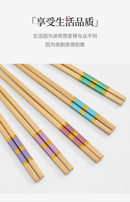 Conjunto de Hashis de Bambu Natural, Utensílios de Mesa Domésticos de Alta Qualidade, Sem Tinta e Sem Cera