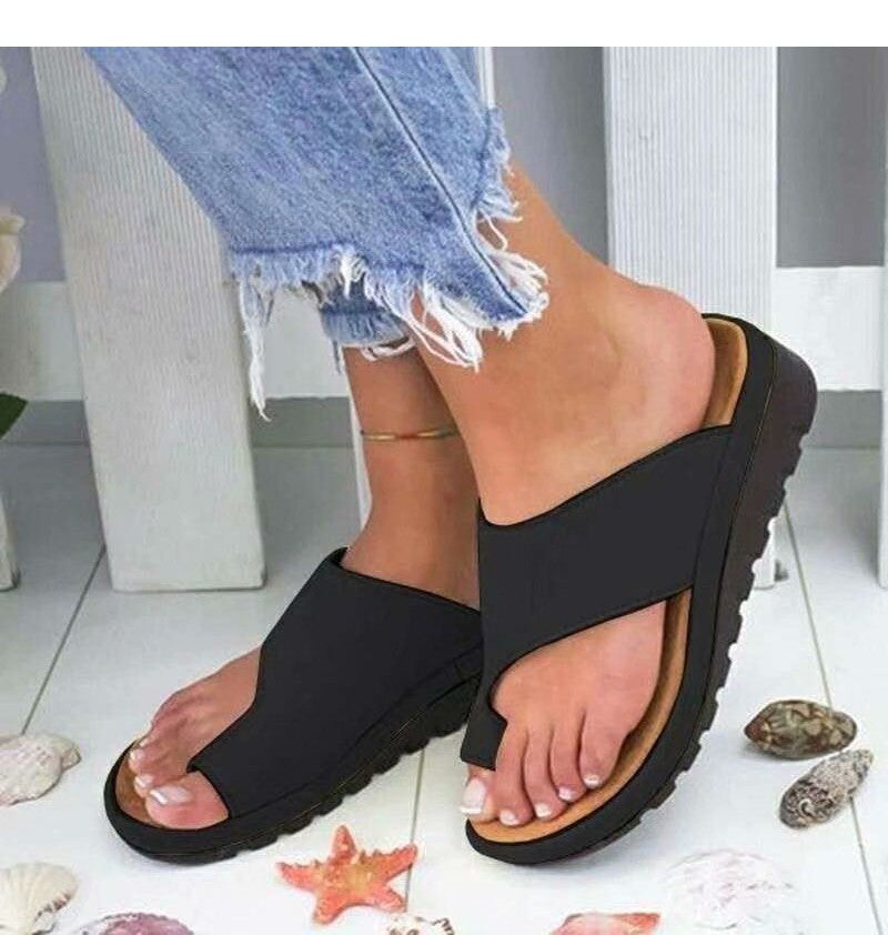 Women Shoes Sandals Orthopedic Corrector Ladies Sandals Flats Soft PU Leather Shoes Woman Sandals Flip Flops Sapato Feminino