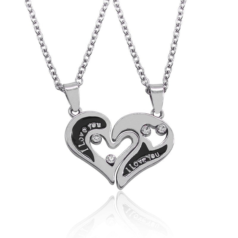 Eu Te Amo Melhores Amigos Colar de Casal Jóias Quebra-Cabeça BFF Chave Fechadura Tai Chi Coração Pingentes Colares para Mulheres Homens Presente Collier