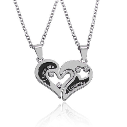 Eu Te Amo Melhores Amigos Colar de Casal Jóias Quebra-Cabeça BFF Chave Fechadura Tai Chi Coração Pingentes Colares para Mulheres Homens Presente Collier