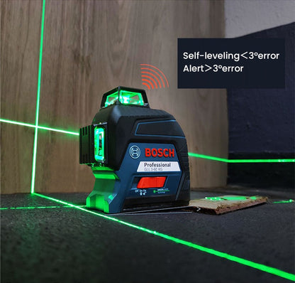Nível a Laser Bosch GLL 3-60 XG 12 Linhas Verde Nível 3D Autonivelante 360 Horizontal e Vertical Cruz 30m Ferramenta de Medição Potente