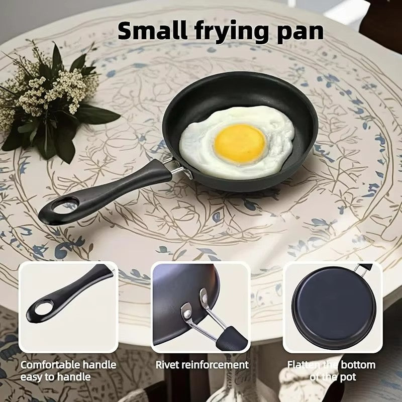 12cm Mini Nonstick Frying Egg Pan Portable Camping Cooking Omelet Pan Steak Frying Pan Gas Stove Induction Hob Kitchen Cookware