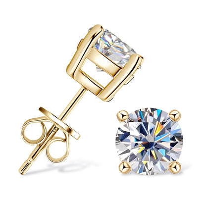 Sweetrain 0.5-2ct Moissanite Screw Back Earrings 925 Sterling Silver Brilliant Round Cut Moissanite Stud Earrings for Women Men