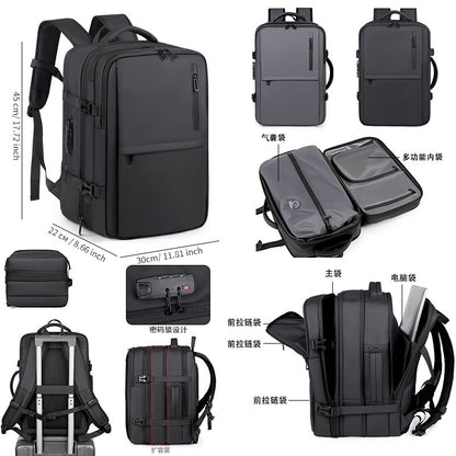 Mochila Masculina Nova a Vácuo Mochila de Compressão Multifuncional para Computador Bolsa de Viagem Expansível de Grande Capacidade