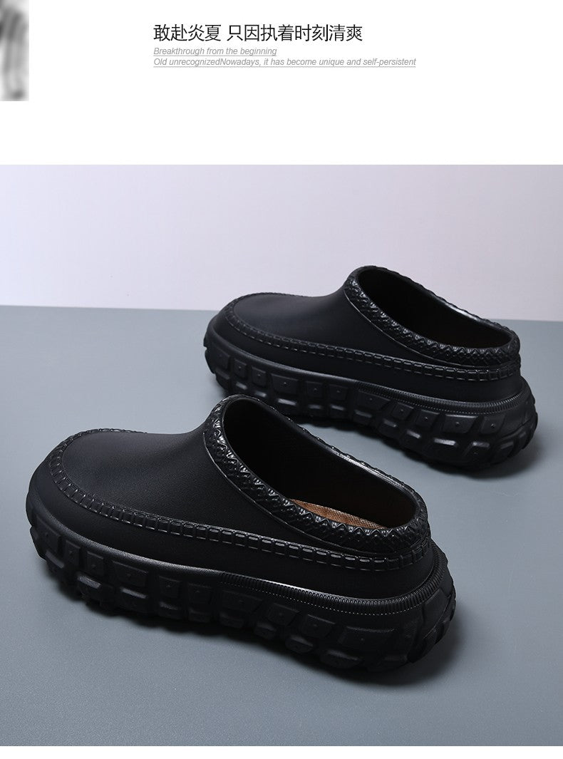 2025 New Men's Waterproof Non-slip Chef Shoes Lightweight Non-slip Wear-resistant Braid Toe Sandals Nurse Shoes