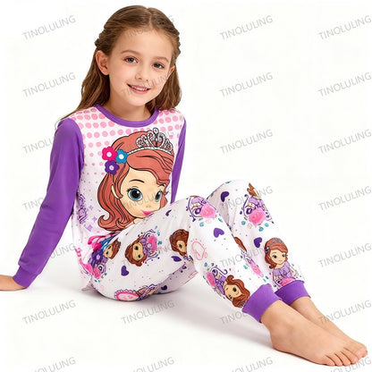 Autumn Kids McQueen Boutique Pajamas Sets 100% Pure Cotton Mickey Minnie Elsa 2pcs Pyjamas for Baby Boys Girls Toddler Sleepwear