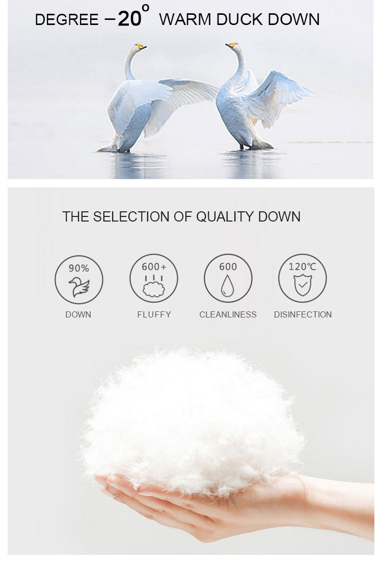 Janveny Fluffy White Duck Down Jacket Women Winter Thickness Warm Long Puffer Coat Hooded Female Fashion Fake Two-piece Parkas