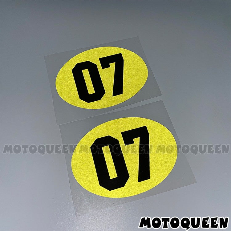 Cafe Racer Number 07 Vintage Motorcycle Decal Oval Fuel Tank Side Cover Fairing Stickers For BMW Suzuki Kawasaki Honda Harley