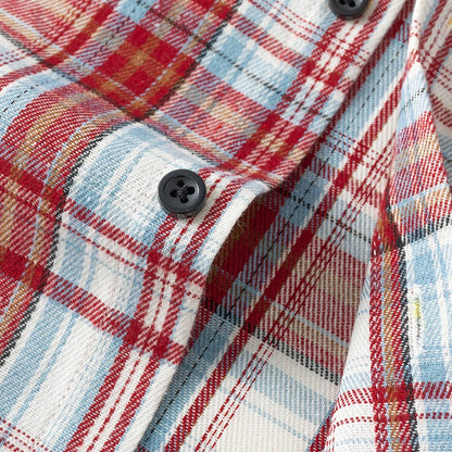 Men Shirt Plaid Flannel Long Sleeve Oversized Loose Cotton Casual Male Youth Comfortable Soft Fall Streetwear Formal Dress Shirt