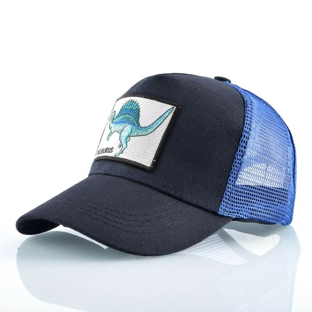 Men's Summer Baseball Cap Women Streetwear Trucker Caps With Spinosaurus Patch Snapback Hip Hop Drack Bones Adjustable Viosr Hat