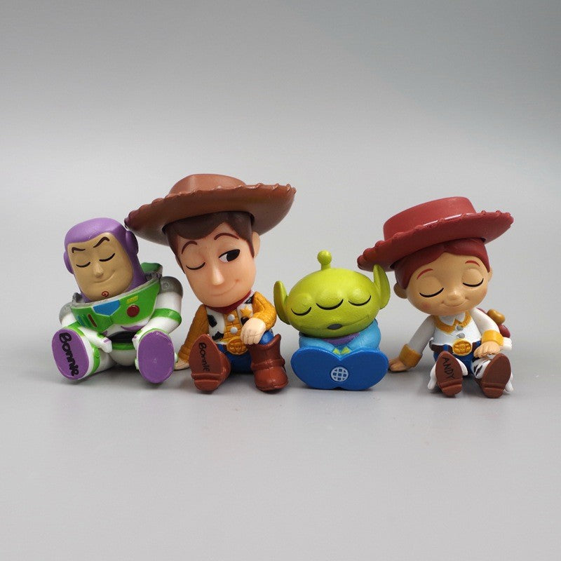 Bonecos de Anime Versão Q Toy Story Woody Alien Universidade Monstros James P. Sullivan Modelo Brinquedos Presente de Natal para Crianças