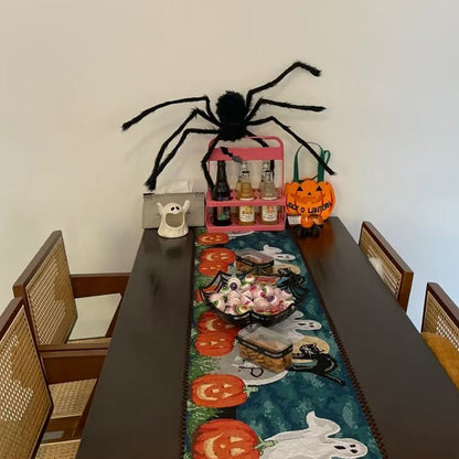 Halloween Big Plush Spider Horror Halloween Decoration Party Prop Outdoor Giant Spider Decor 30-200cm Chamber Prank Black Spider