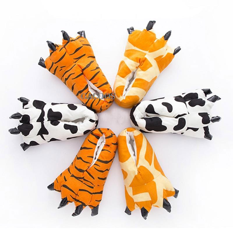 Autumn Winter Children Home Shoes Dinosaur Paw Shoes Cartoon Animal Cotton Baby Boy Girl Stitch Slippers Anime Pajamas Shoes