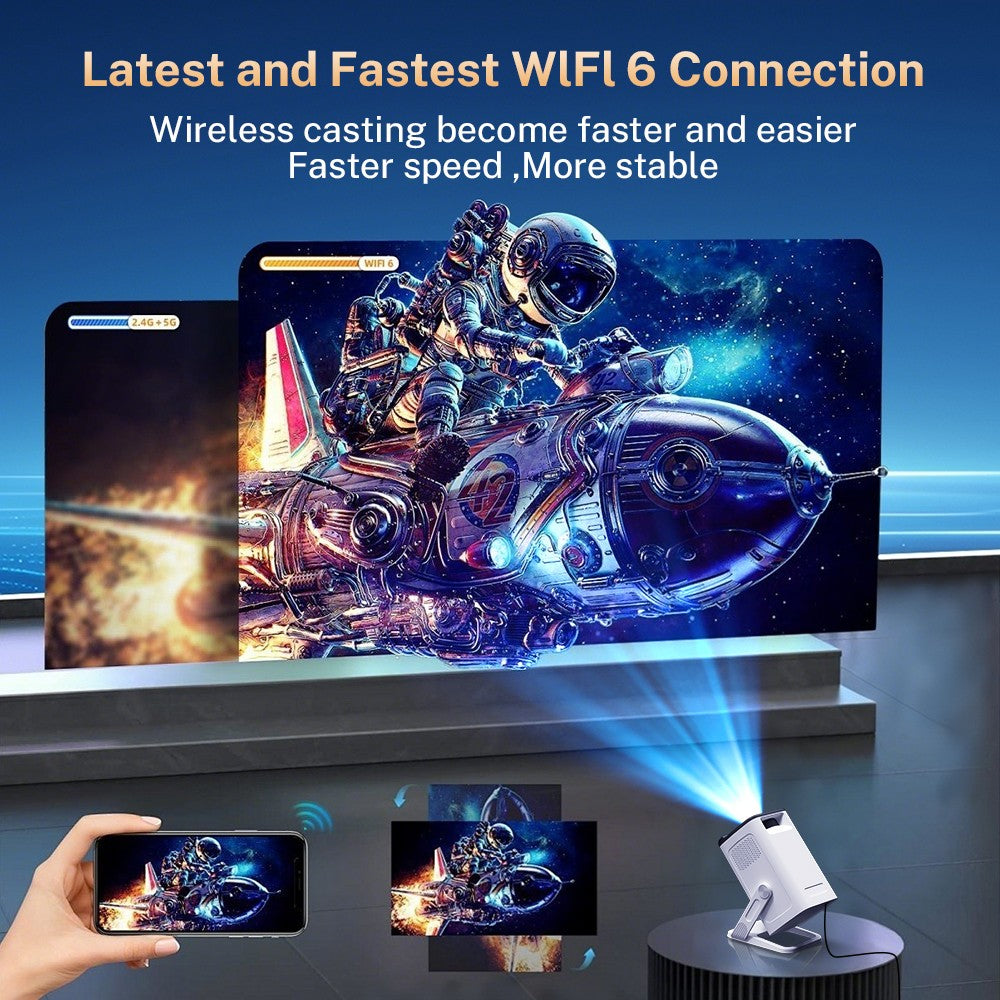 LYNCAST X1AR portable mini Projector 720P Bluetooth5.0  Supports 4K video with 180 degree rotation