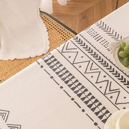 Vintage Boho Tassel Table Cloth Waterproof Cotton Linen Bohemian Tablecloth Patio Outdoor Wrinkle Free Table Protector Covers